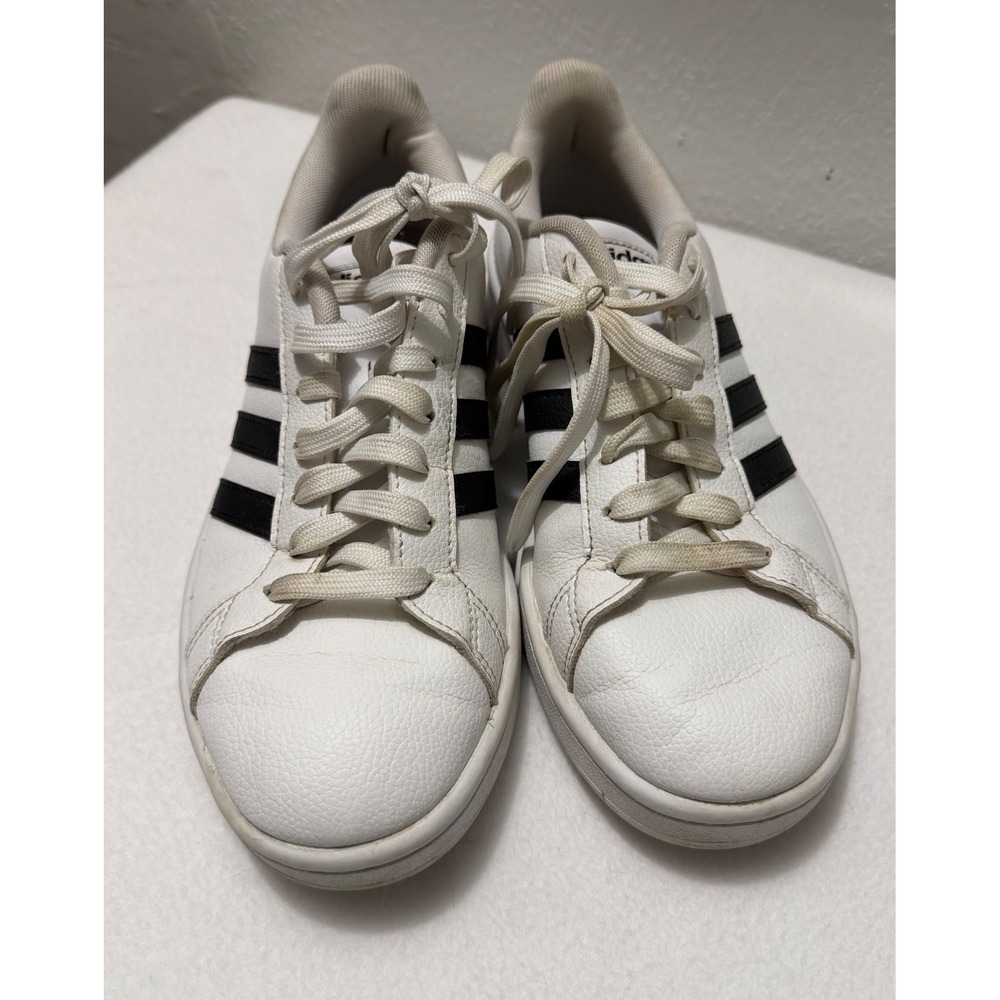 Adidas‎ Grand Court Sneakers Womens 7 White Black F36483 Low Top Tennis